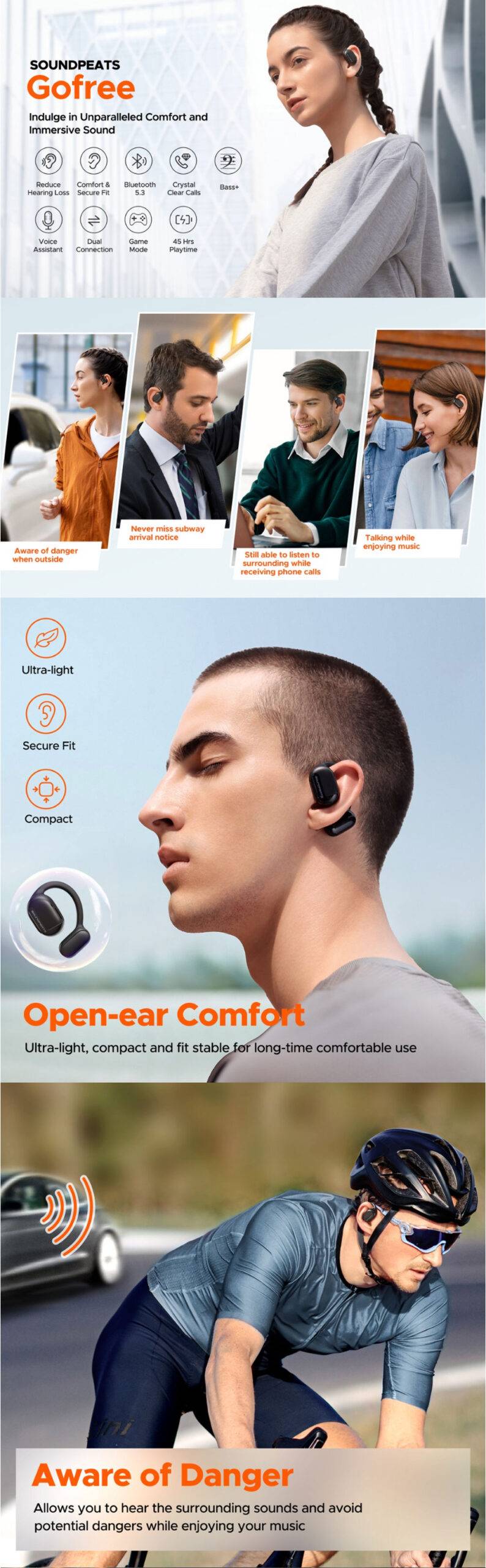 SoundPeats GoFree Open Back Sports Bluetooth Headset